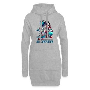 Planche à roulettes astronaute - Sweat-shirt à capuche long Femme - gris chiné - Devant