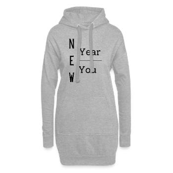 New Year New You, gift item, positive mindset - Hoodie Dress - heather grey - Front