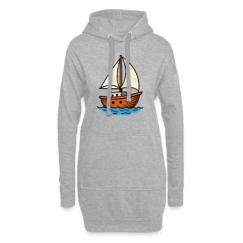 segelboot - Hoodie-Kleid - Grau meliert - Vorne