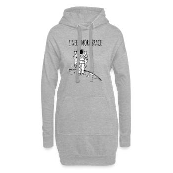 I need more Space / Geschenk Idee - Hoodie-Kleid - Grau meliert - Vorne