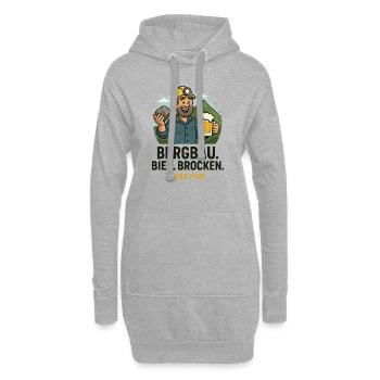 Bergbau Bier Brocken Harz Bergwerk - Hoodie-Kleid - Grau meliert - Vorne