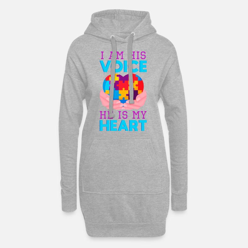 Autismus Mutter Herz - Hoodie-Kleid - Grau meliert