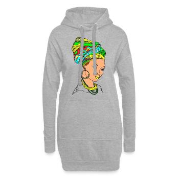 Mama africa - Hoodie-Kleid - Grau meliert - Vorne