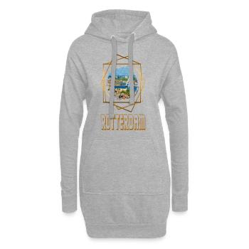 Rotterdam Pays-Bas City Skyline Home Amour - Sweat-shirt à capuche long Femme - gris chiné - Devant