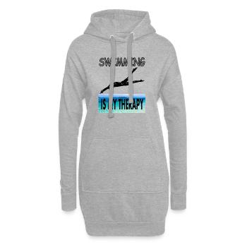 schwimmen Schwimmer Spruch tauchen Geschenkidee - Hoodie-Kleid - Grau meliert - Vorne