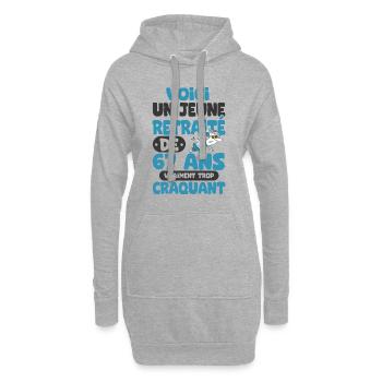 cadeau drôle retraite jeune retraité de 67 ans - Sweat-shirt à capuche long Femme - gris chiné - Devant