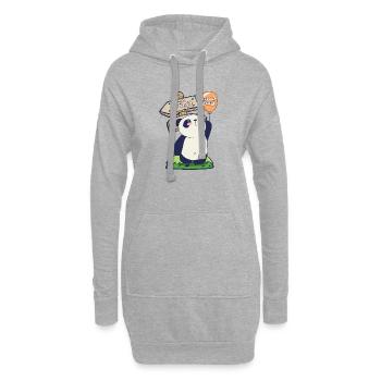 Panda Reise - Hoodie-Kleid - Grau meliert - Vorne