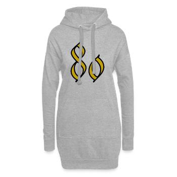 80. 80 JAHRE. 80. JAHRESTAG. 80-JÄHRIGES JUBILÄUM. - Hoodie-Kleid - Grau meliert - Vorne