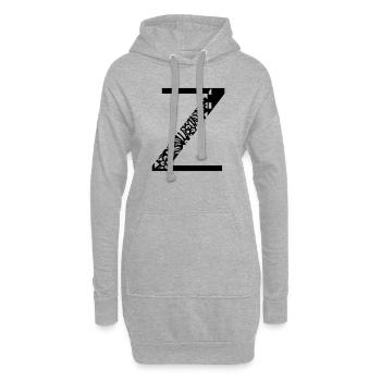 Buchstabe Z - Hoodie-Kleid - Grau meliert - Vorne