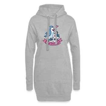 Je t’aime - Sweat-shirt à capuche long Femme - gris chiné - Devant