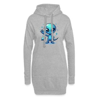 Extraterrestre avec signe de paix - Sweat-shirt à capuche long Femme - gris chiné - Devant