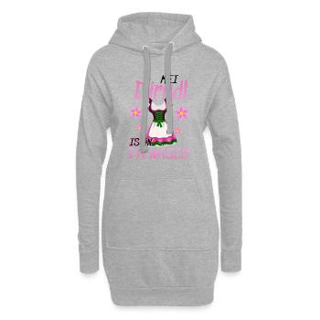 Dirndl Tracht | Mei Dirndl is in da - Hoodie-Kleid - Grau meliert - Vorne