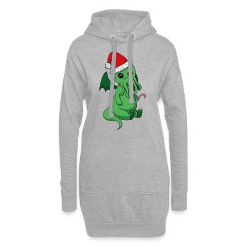 Noël Cthulhu - Sweat-shirt à capuche long Femme - gris chiné - Devant