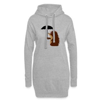 Igel mit Schirm - Hoodie-Kleid - Grau meliert - Vorne
