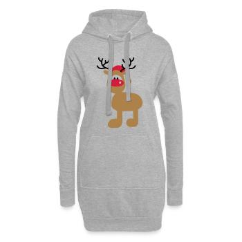 Noël - Sweat-shirt à capuche long Femme - gris chiné - Devant
