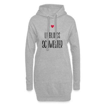 Schwester Lieblingsschwester Herz Geschenk - Hoodie-Kleid - Grau meliert - Vorne