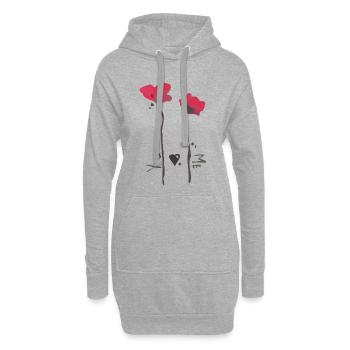 Mohn und Liebe - Hoodie-Kleid - Grau meliert - Vorne