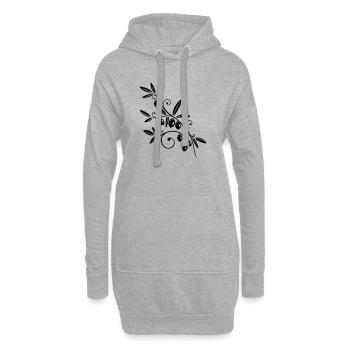 Cuisine, branche d'olivier aux olives. - Sweat-shirt à capuche long Femme - gris chiné - Devant