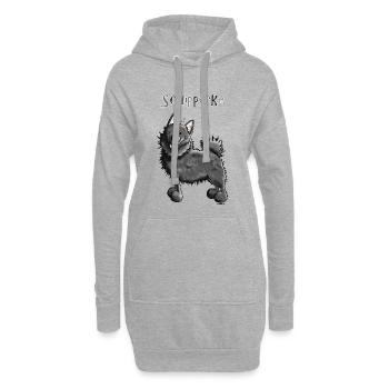 Drôle Schipperke - Chien - Chiens - Sweat-shirt à capuche long Femme - gris chiné - Devant