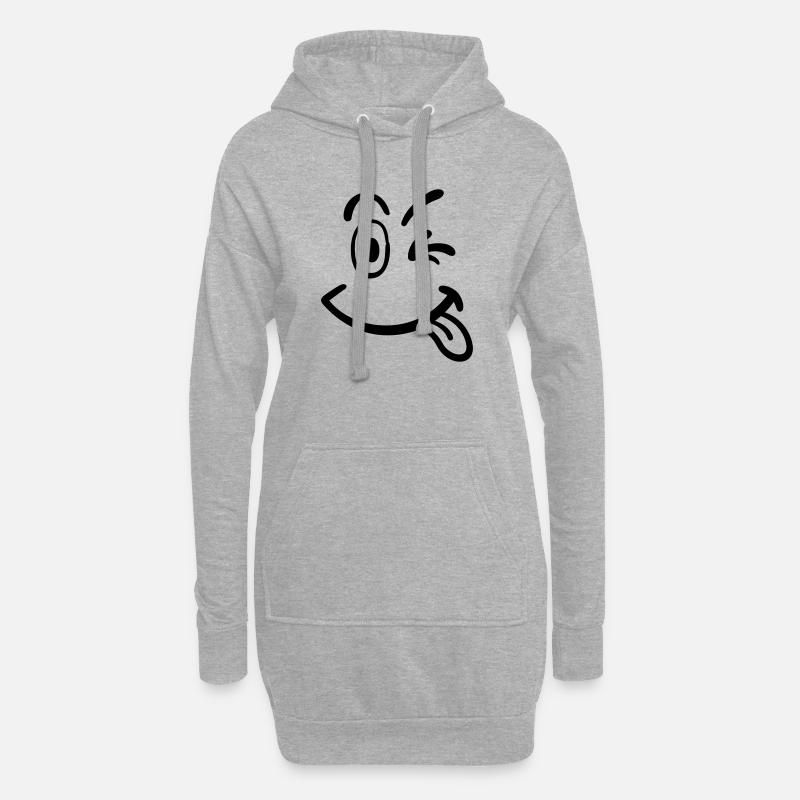 smiley - Hoodie-Kleid - Grau meliert