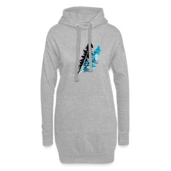 Illustration de liberté de plume de plume libre - Sweat-shirt à capuche long Femme - gris chiné - Devant