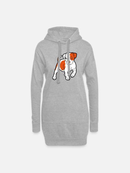American Staffordshire Terrier - Sweat-shirt à capuche long Femme - gris chiné