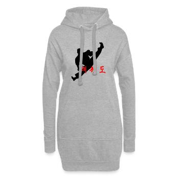 Logo de Taekwondo sauté coup de pied coréen - Sweat-shirt à capuche long Femme - gris chiné - Devant