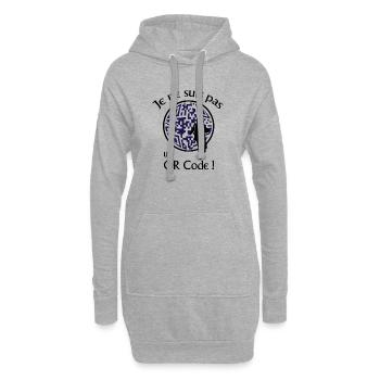 Je ne suis pas un QR-Code ! Message Parodie Série - Sweat-shirt à capuche long Femme - gris chiné - Devant