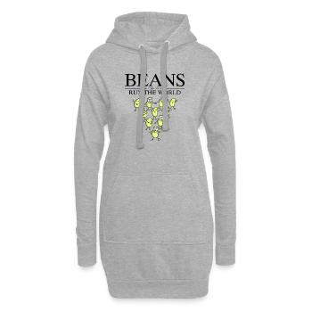 Dicton végétalien bean cool - Sweat-shirt à capuche long Femme - gris chiné - Devant