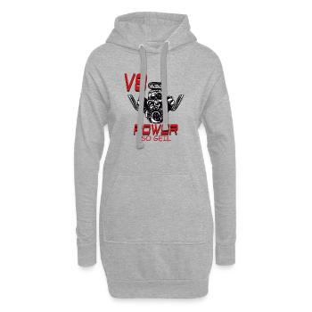 V8 Puissance si excitée - Sweat-shirt à capuche long Femme - gris chiné - Devant