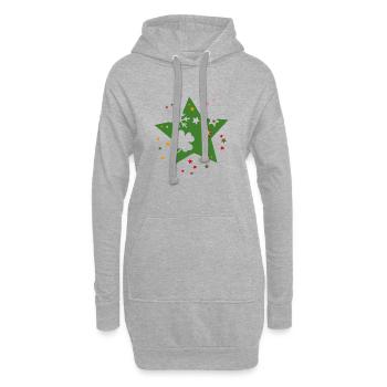 Poinsettia - Sweat-shirt à capuche long Femme - gris chiné - Devant