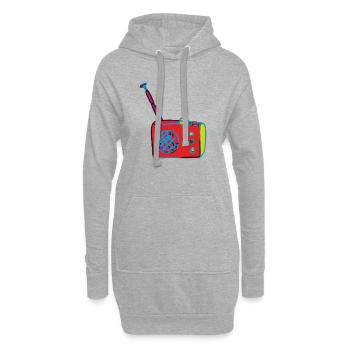 Art radiophonique - Sweat-shirt à capuche long Femme - gris chiné - Devant