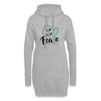 Frieden, Liebe und Verständnis - Hoodie-Kleid - Grau meliert - Vorne