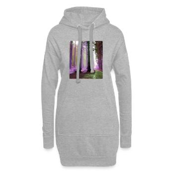 Verwunschener Nebelwald - Hoodie-Kleid - Grau meliert - Vorne
