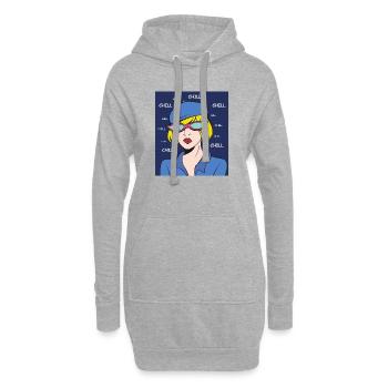 Chill Pop Art Dame - Hoodie-Kleid - Grau meliert - Vorne