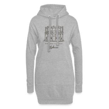 Ephesos, Türkei, Fassade der Bibliothek des Celsus - Hoodie-Kleid - Grau meliert - Vorne