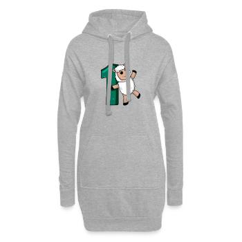 1 Jahre alt - 1 Geburtstag mit Tier Motiv - Hoodie-Kleid - Grau meliert - Vorne