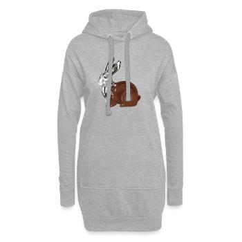 Chocolate Easter bunny in high-gloss chrome look - Hoodie Dress - heather grey - Front