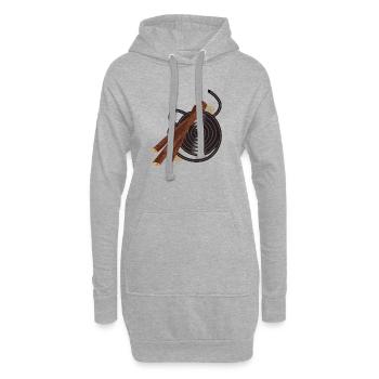 schwarze Lakritzschnecke mit Süßholz Wurzelstücke - Hoodie-Kleid - Grau meliert - Vorne