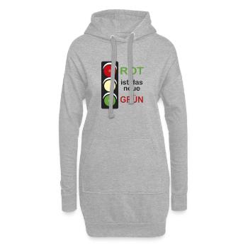 Ampel rot ist das neue Grün - Hoodie-Kleid - Grau meliert - Vorne