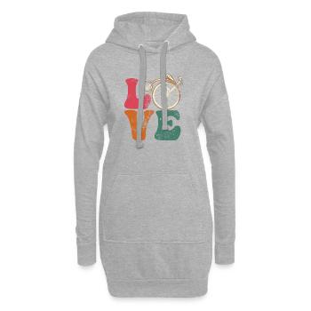 Liebe auf Rädern - Hoodie-Kleid - Grau meliert - Vorne