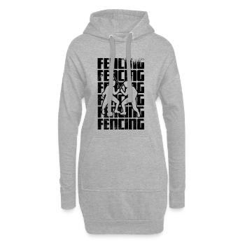 Escrime - Sweat-shirt à capuche long Femme - gris chiné - Devant
