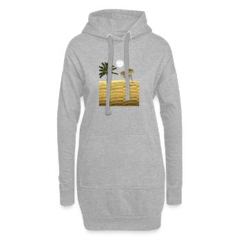 Palm tree in desert | Canvas Structure - Hoodie Dress - heather grey - Front