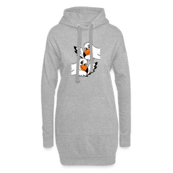 Möwe Gruß Begrüßung - Hoodie-Kleid - Grau meliert - Vorne