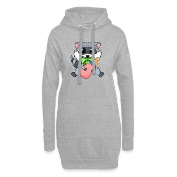 Baby Waschbär Motiv - Hoodie-Kleid - Grau meliert - Vorne