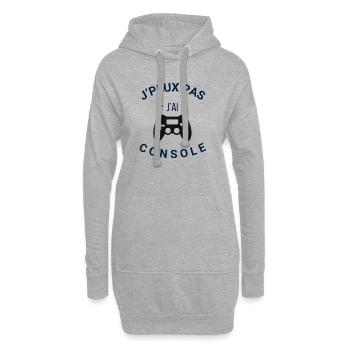 Je peux pas j'ai console - Sweat-shirt à capuche long Femme - gris chiné - Devant