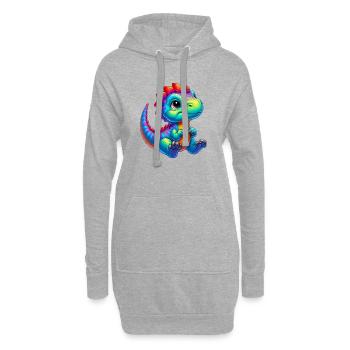 Dinosaurier - Hoodie-Kleid - Grau meliert - Vorne