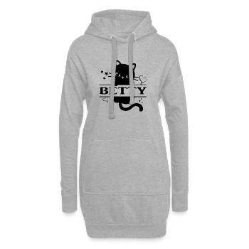 Betty t-shirt chat t-shirt chat Katze - Sweat-shirt à capuche long Femme - gris chiné - Devant