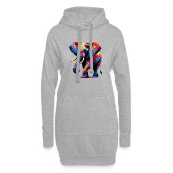 Elefant - Hoodie-Kleid - Grau meliert - Vorne