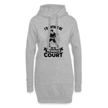 Tennistrainer Witz - Hoodie-Kleid - Grau meliert - Vorne